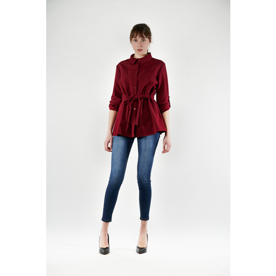 BLUSA BLAZER ROJO CAOBA