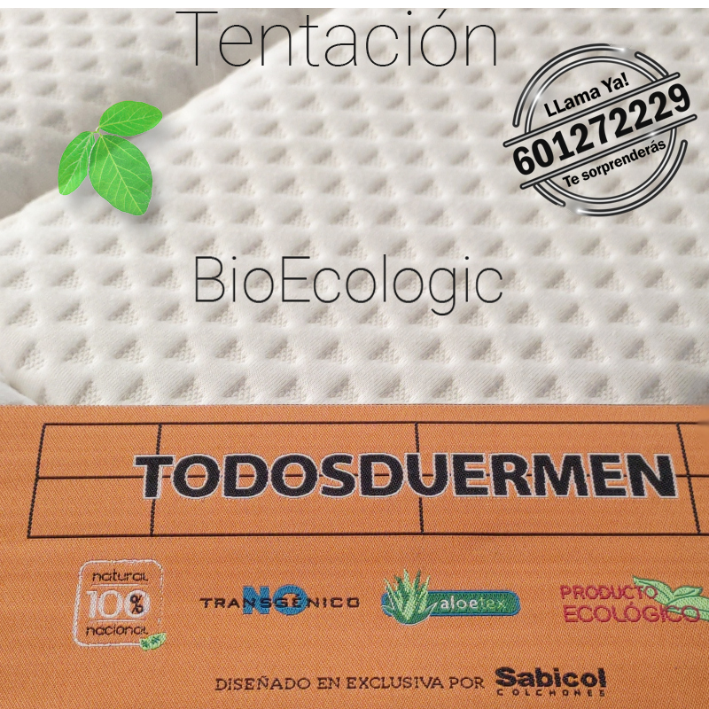 Colchón Viscoelástico Bio Ecologic Tentación Doble Firmeza Ecológico TodosDuermen.Com Todas Las Medidas Con Envío Gratis