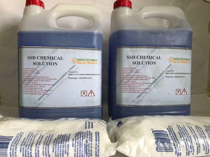 SSD Solución química para limpiar billetes de banco negros y desfigurados