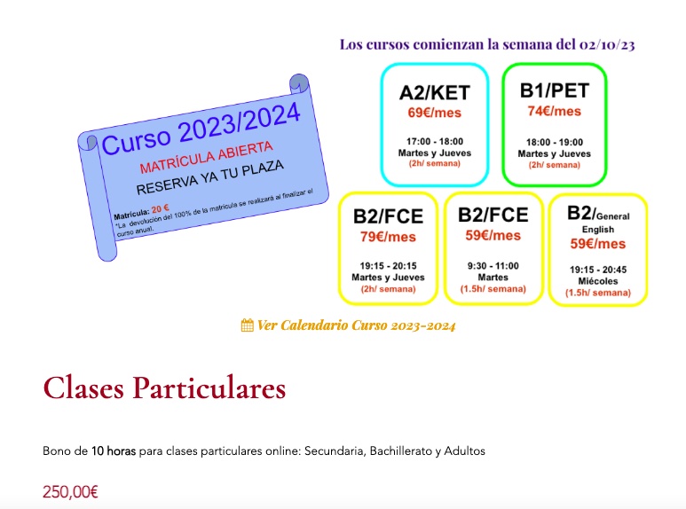 Cursos de Inglés General_A2, B1, B2